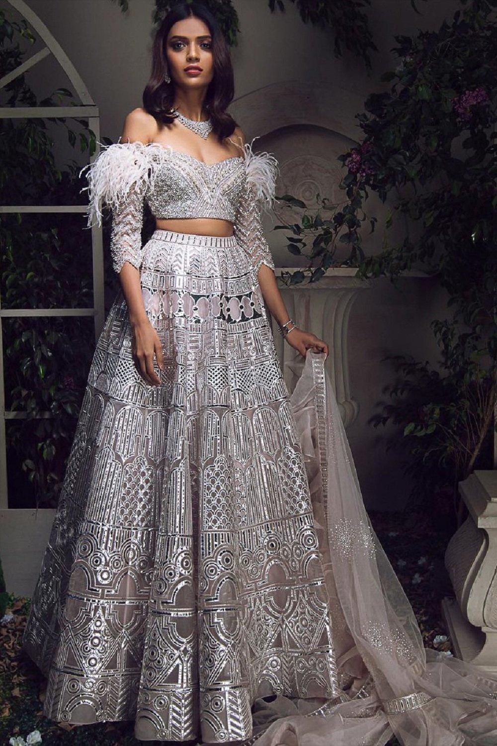 Pure Georgette Sequin Work Trendy Lehenga | Party wear indian dresses,  Indian fashion dresses, Lehenga designs