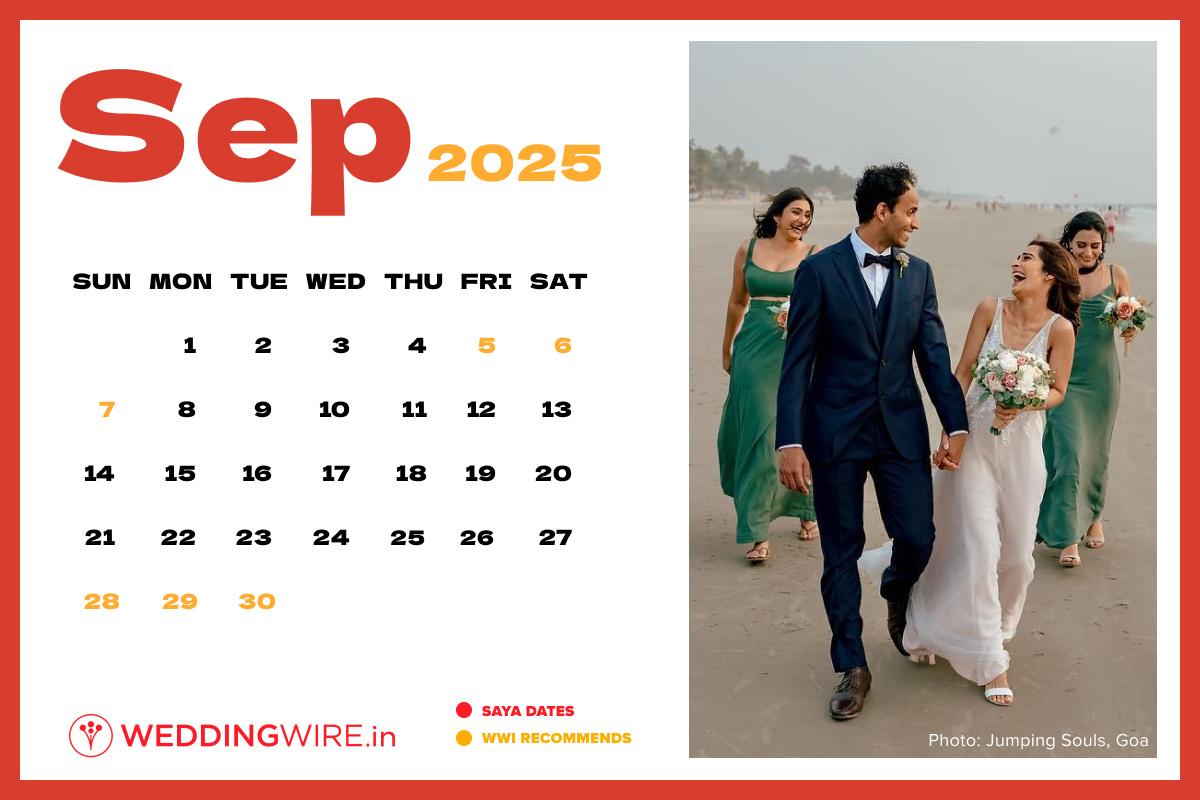 Hindu Wedding Calendar and WWI Marriage Dates in 2025