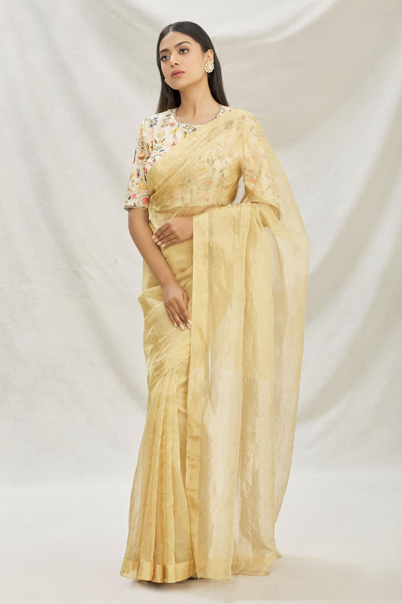 Lavender Organza Saree, a perfect blend of elegance and contemporary design.  - House of Surya