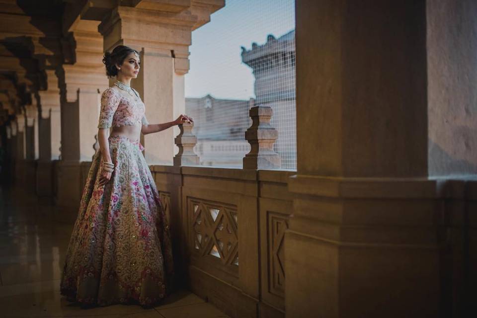 Faux Georgette Embroidered Lehenga Choli in Off WhiteDefault Title |  Designer lehenga choli, Floral lehenga, Lehenga choli online