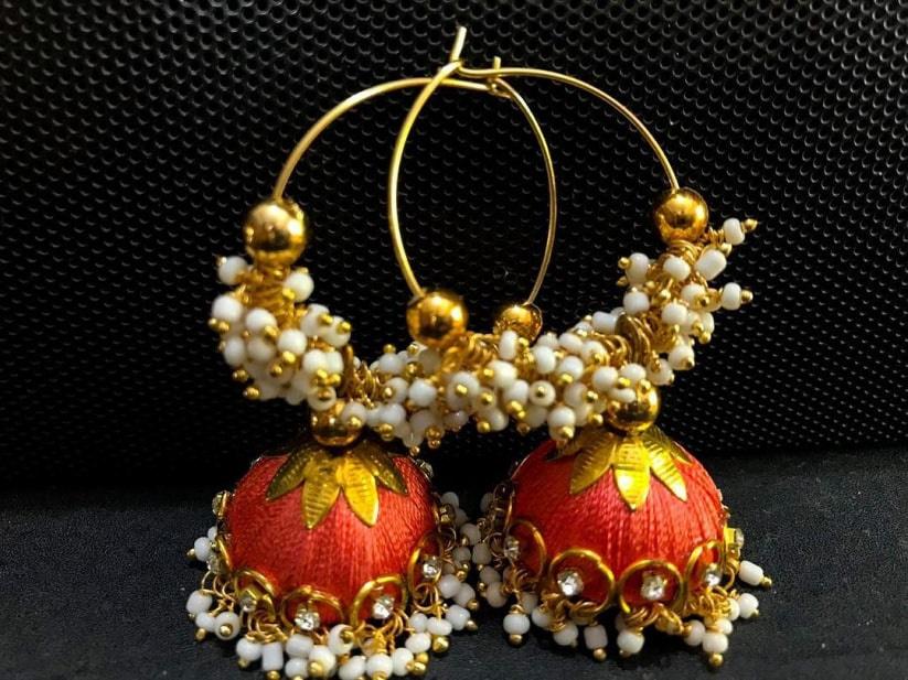 Silk thread hot sale earrings online