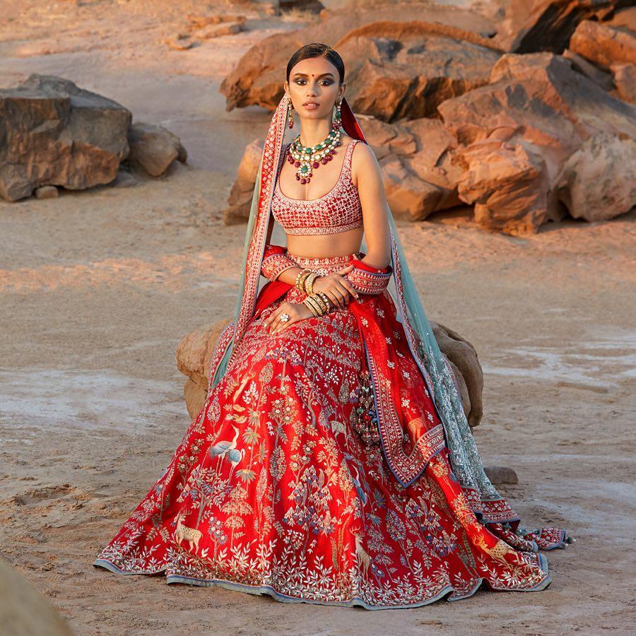 Photo of Pastel pink bridal lehenga by Anita Dongre