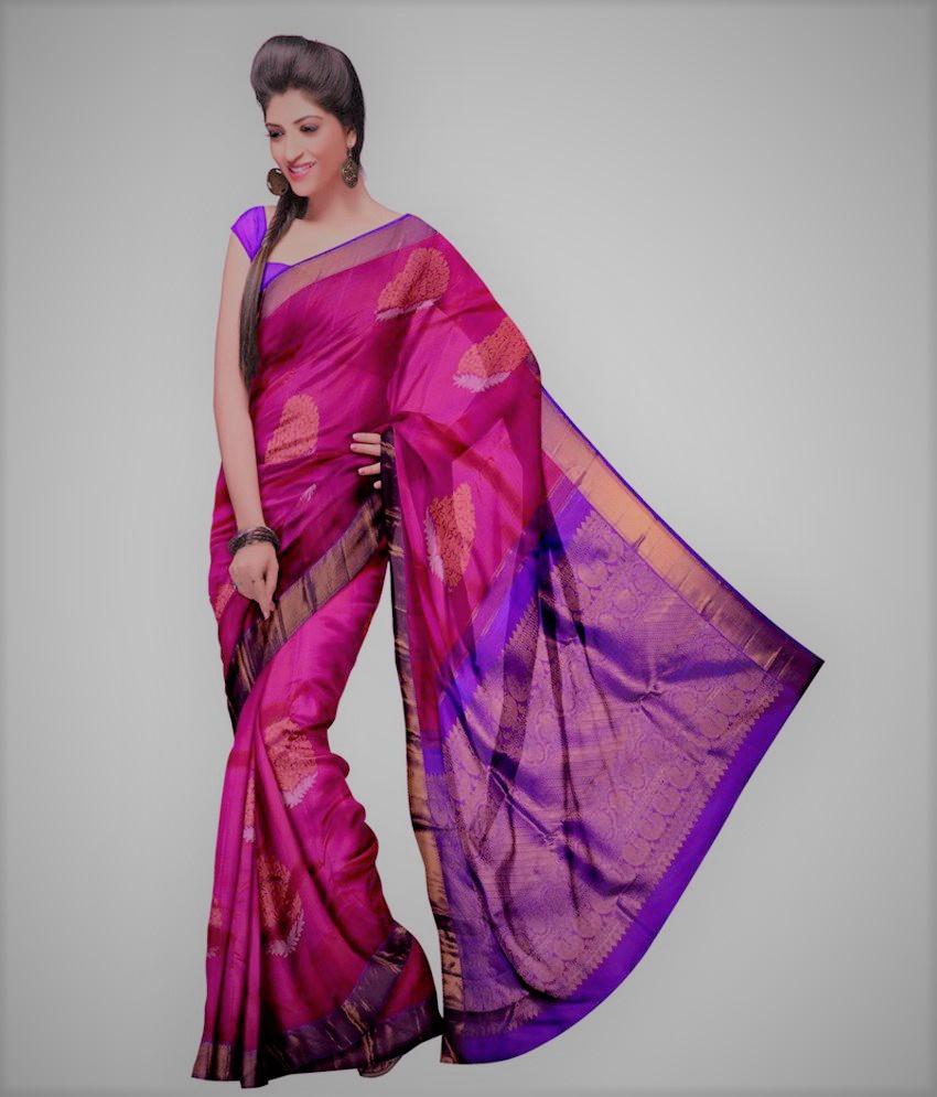 12463 kanjeevaram saree snapdeal redpurple