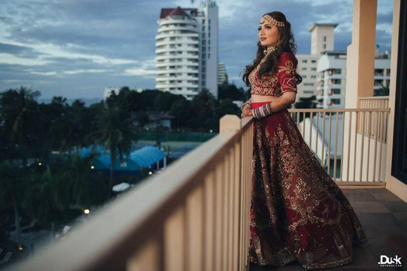 Blood Red Sequence Work Designer Lehenga Choli