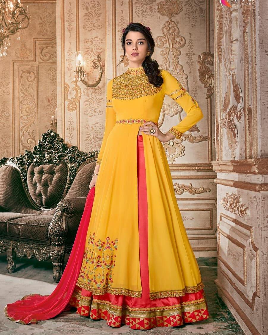 40073 haldi ceremony dresses deepmala exports anarkali