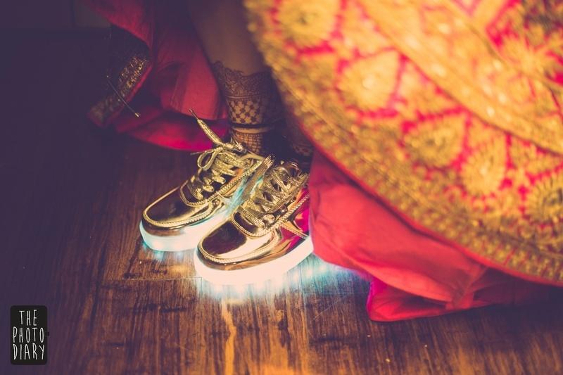 Stylish Bridal Sneakers for Wedding Lehenga