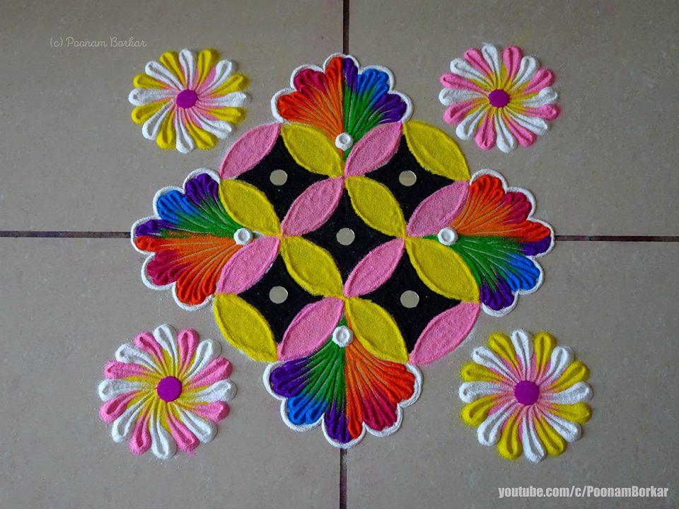 Simple Rangoli for Diwali with Mandala 