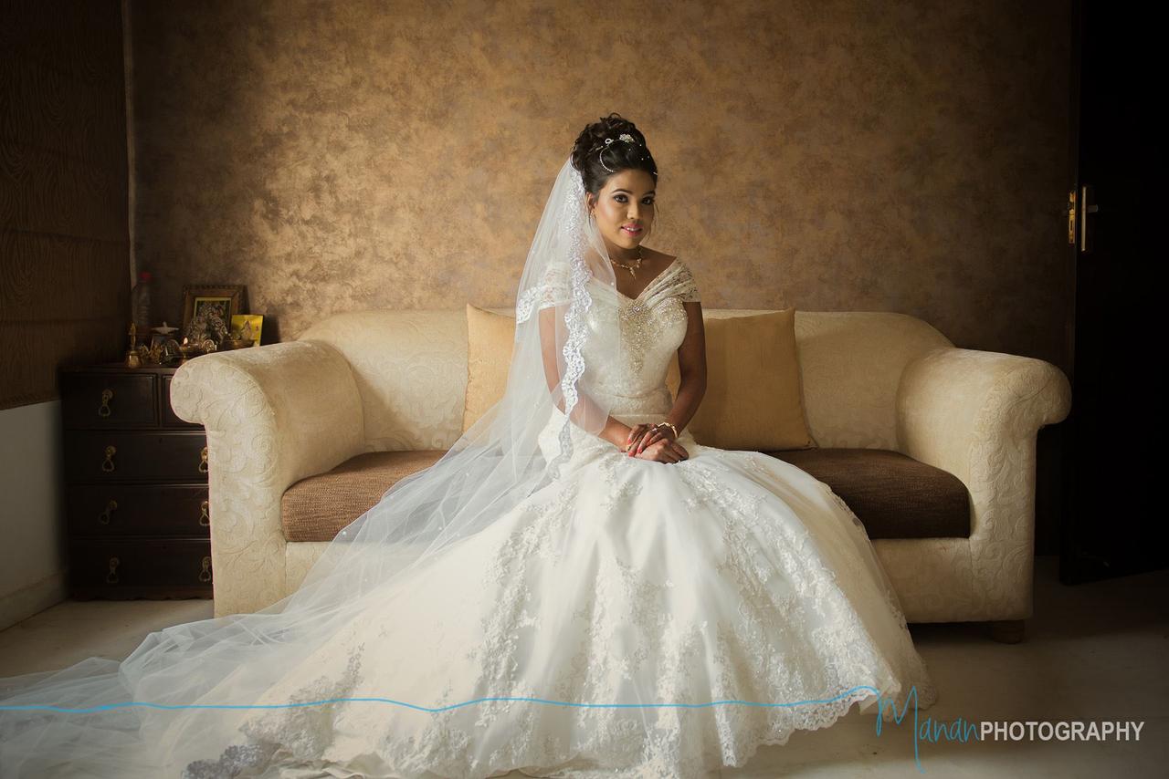 Signature Christian bridal mermaid Aline gown in net with classic lac   Kavani Bridal Wear
