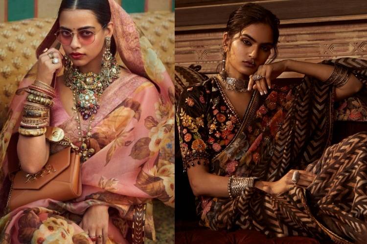 Peach Sabyasachi deep V cut blouse Designer Pattern Beautiful Saree Blouse  Indian Readymade Sari Blouse, Bollywood Sari Blouse, Choli