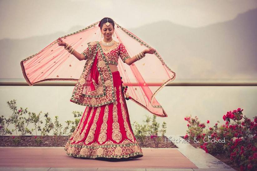 Blood-Red Thread Embroidery Velvet Semi Stitched Lehenga With Dupatta -  Vasu Sarees - 2854211