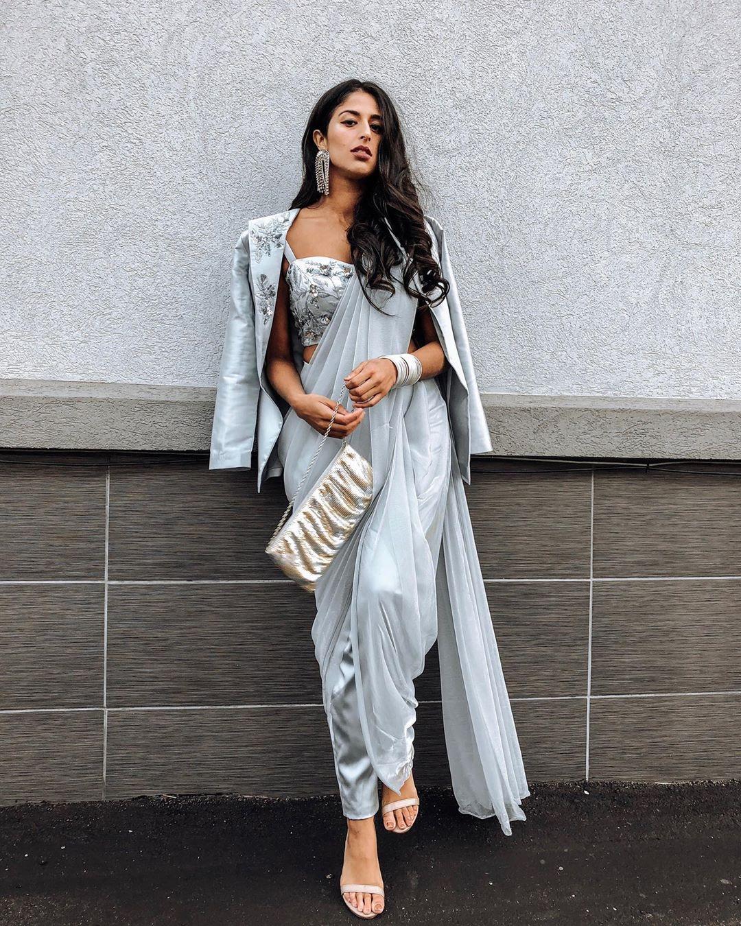 Buy Nazaakat by Samara Singh Off White Dupion Silk Abstract Print Dhoti Pant  Set Online | Aza Fashions