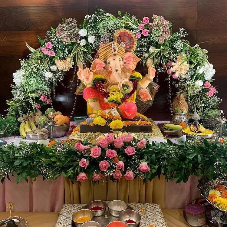 ganpati decoration ideas for home peacock