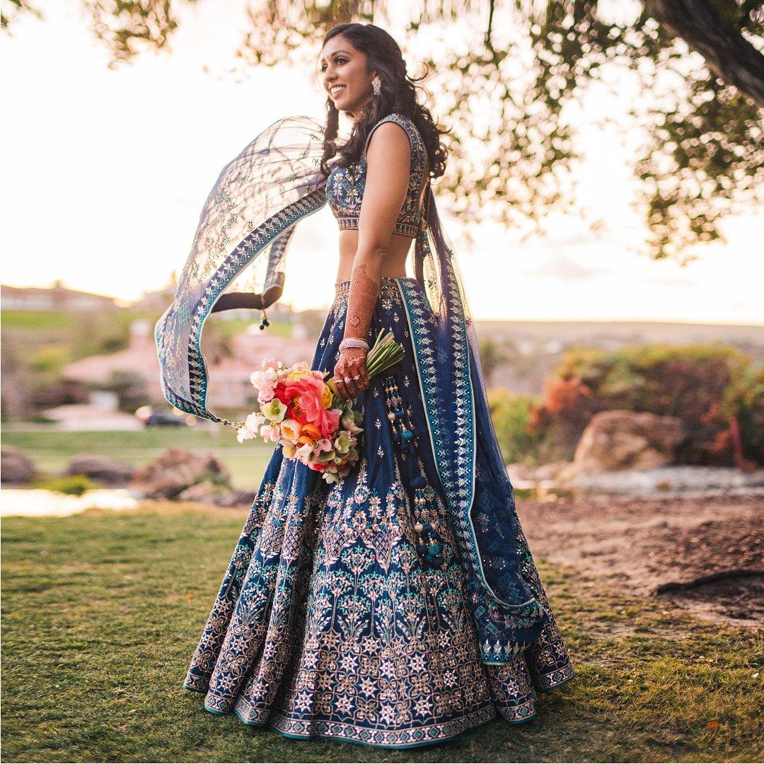Multi Color Designer Bridal Lehenga Choli With Embroidery Work Banarasi  Silk Fabric