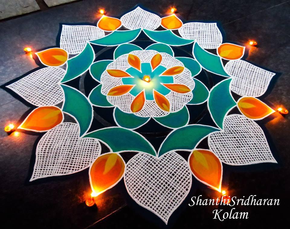 Simple Rangoli for Diwali with Mandala 