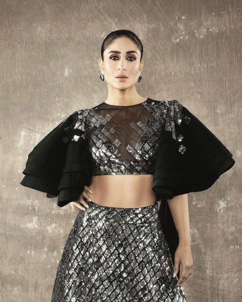 Black Sequin Designer Crop Top, Indian Blouse, Skirt Top, Saree