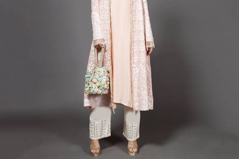 Azira Women Black & Grey Solid Kurta with Printed Palazzos & Ethnic Jacket  - Absolutely Desi