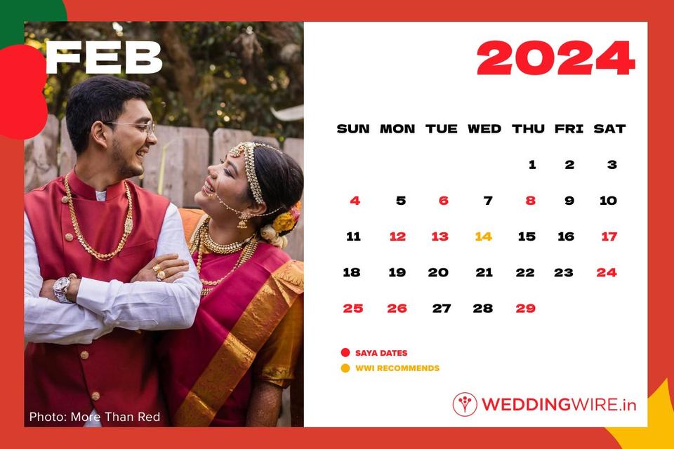 Hindu Wedding Calendar and WWI Marriage Dates in 2024