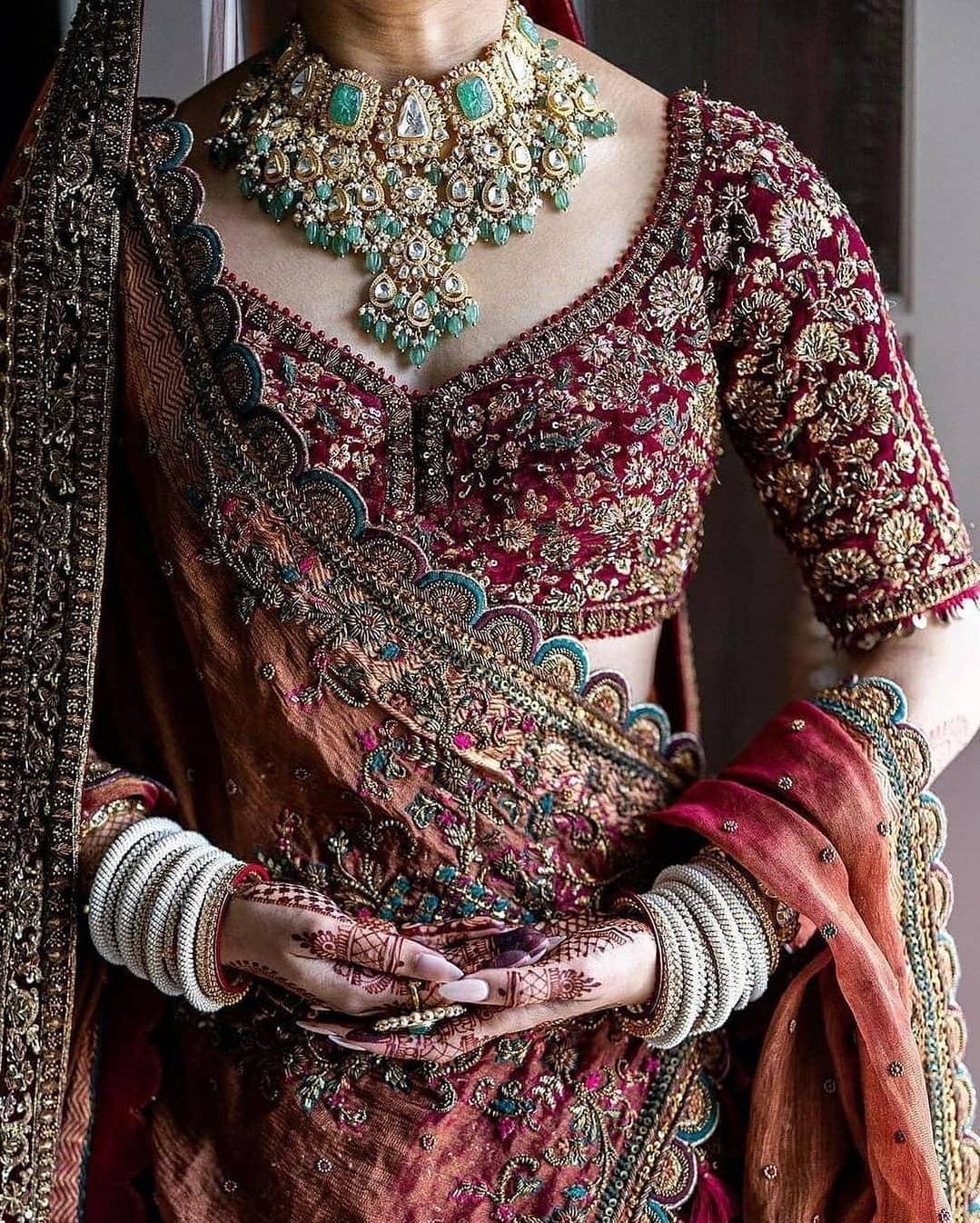 Bridal lehenga blouse designs best sale