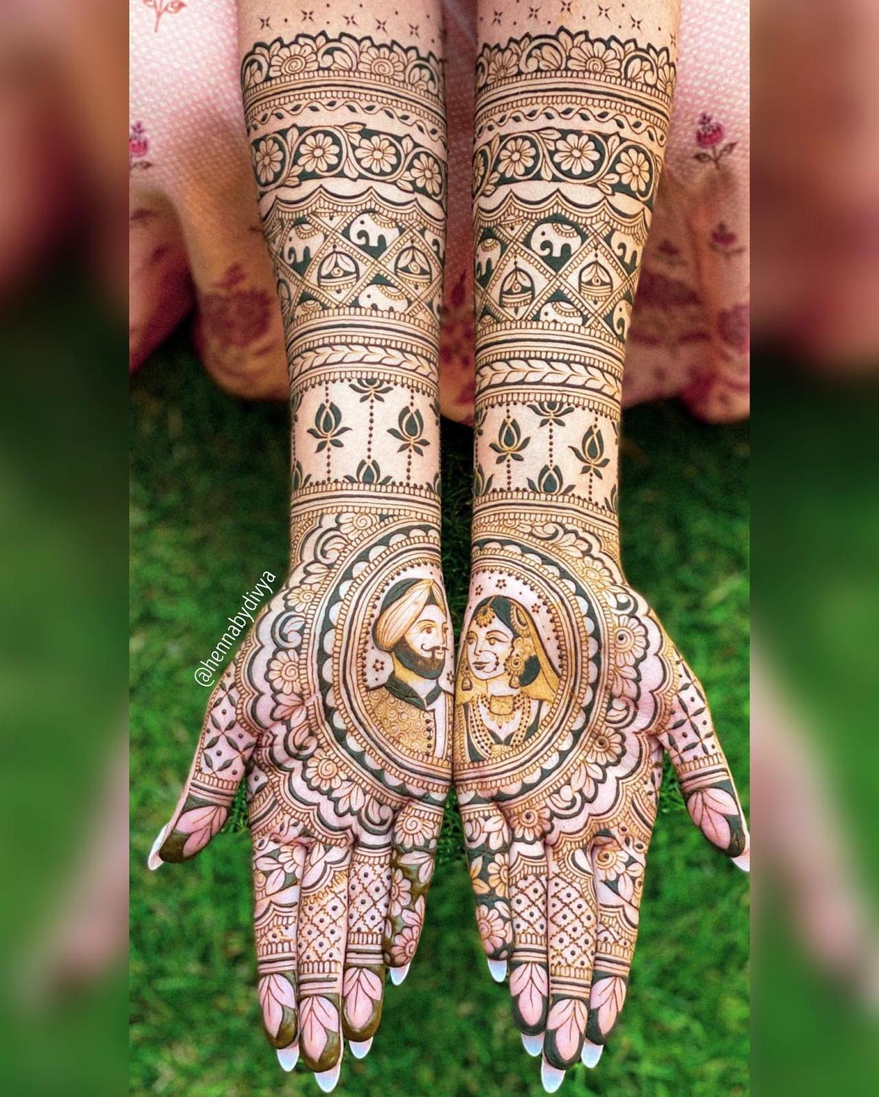 royal half hand mehndi design