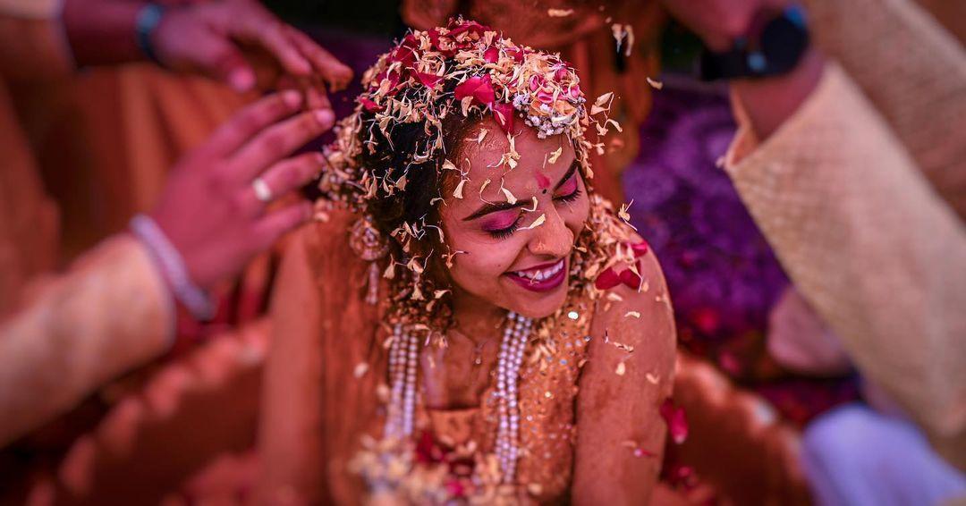 Indian Wedding Party Pose with the Bride and Groom