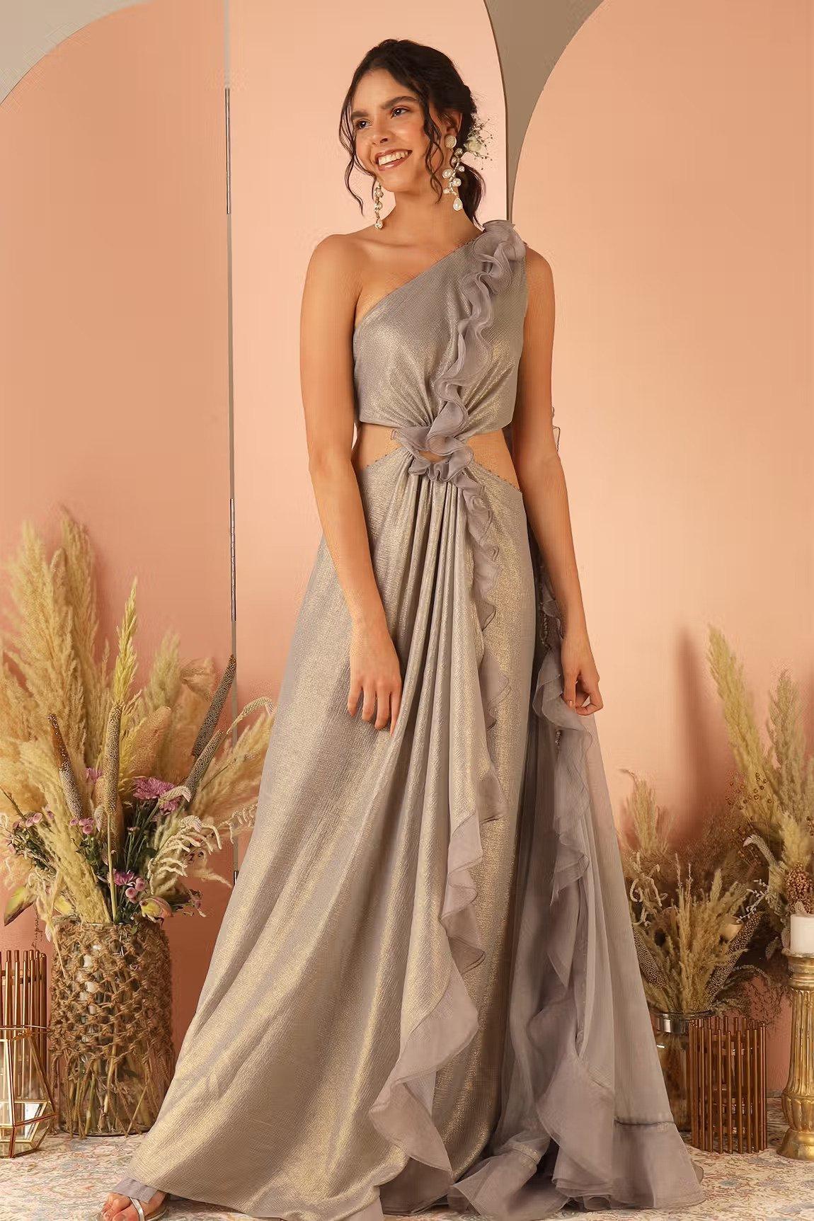 Buy Cotton Base Designer Indian Gown Online