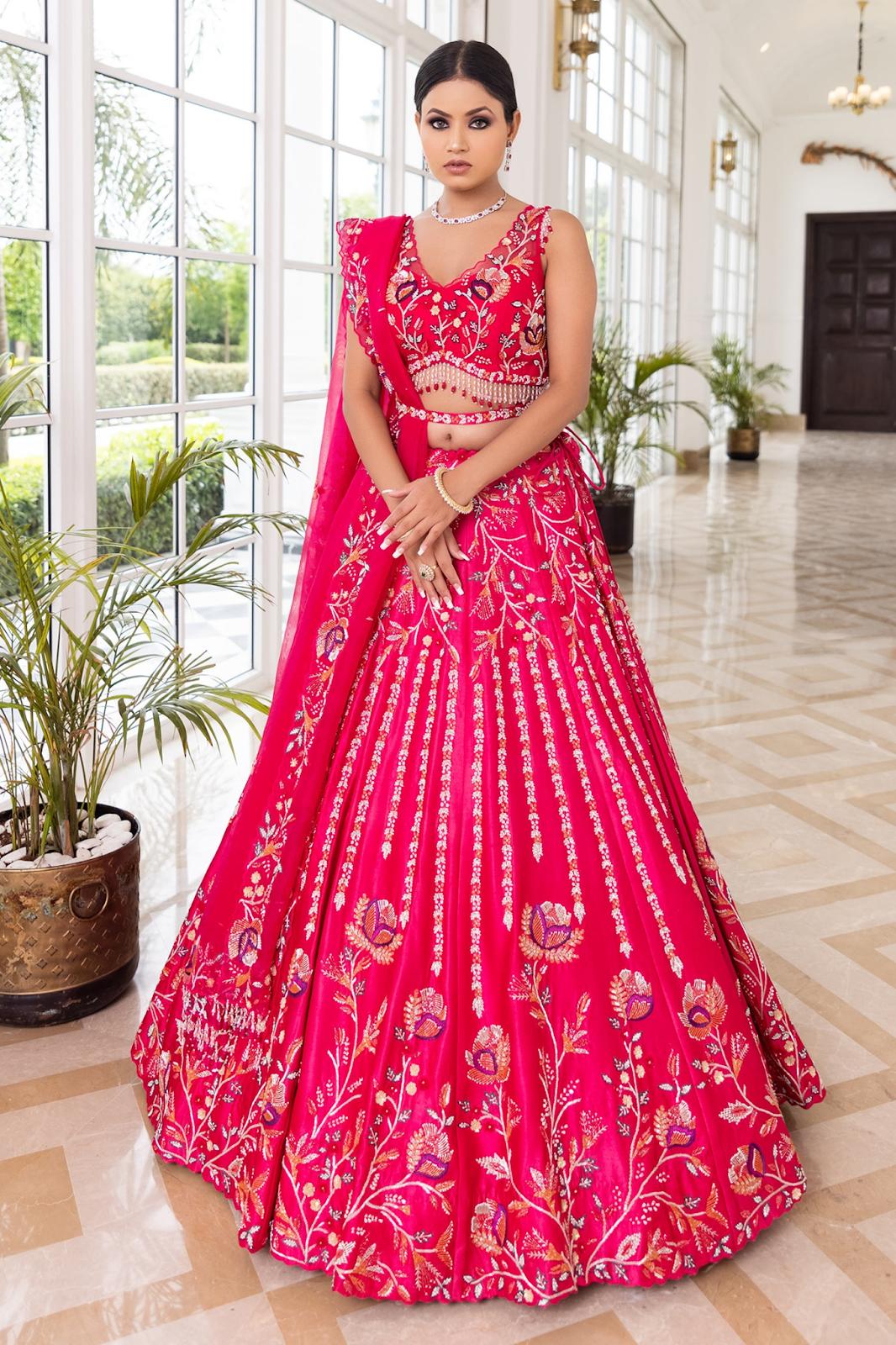 Bridal Indian Red Pink Pakistani Wedding Haute Couture Style BRID909NS –  ShreeFashionWear