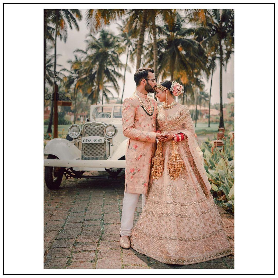 Couple Dress Art Silk Gold Pista Saree and Kurta Pyjama – Archittam Fashion