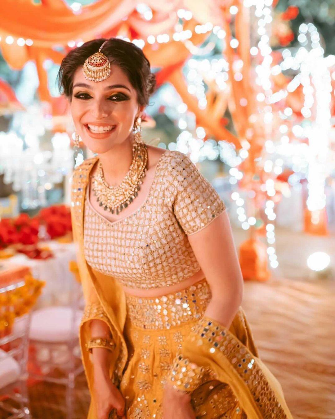 Designer Wedding Wear Katori Cut Blouse - Antique Gold Sequin Bridal Blouse  - Tops & blouses