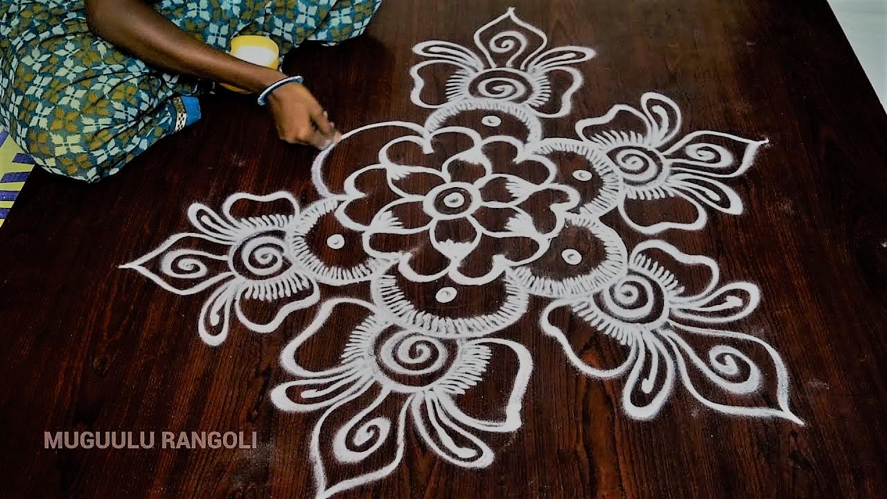 22 One side mugullu or designs ideas | rangoli designs, easy rangoli designs,  beautiful rangoli designs