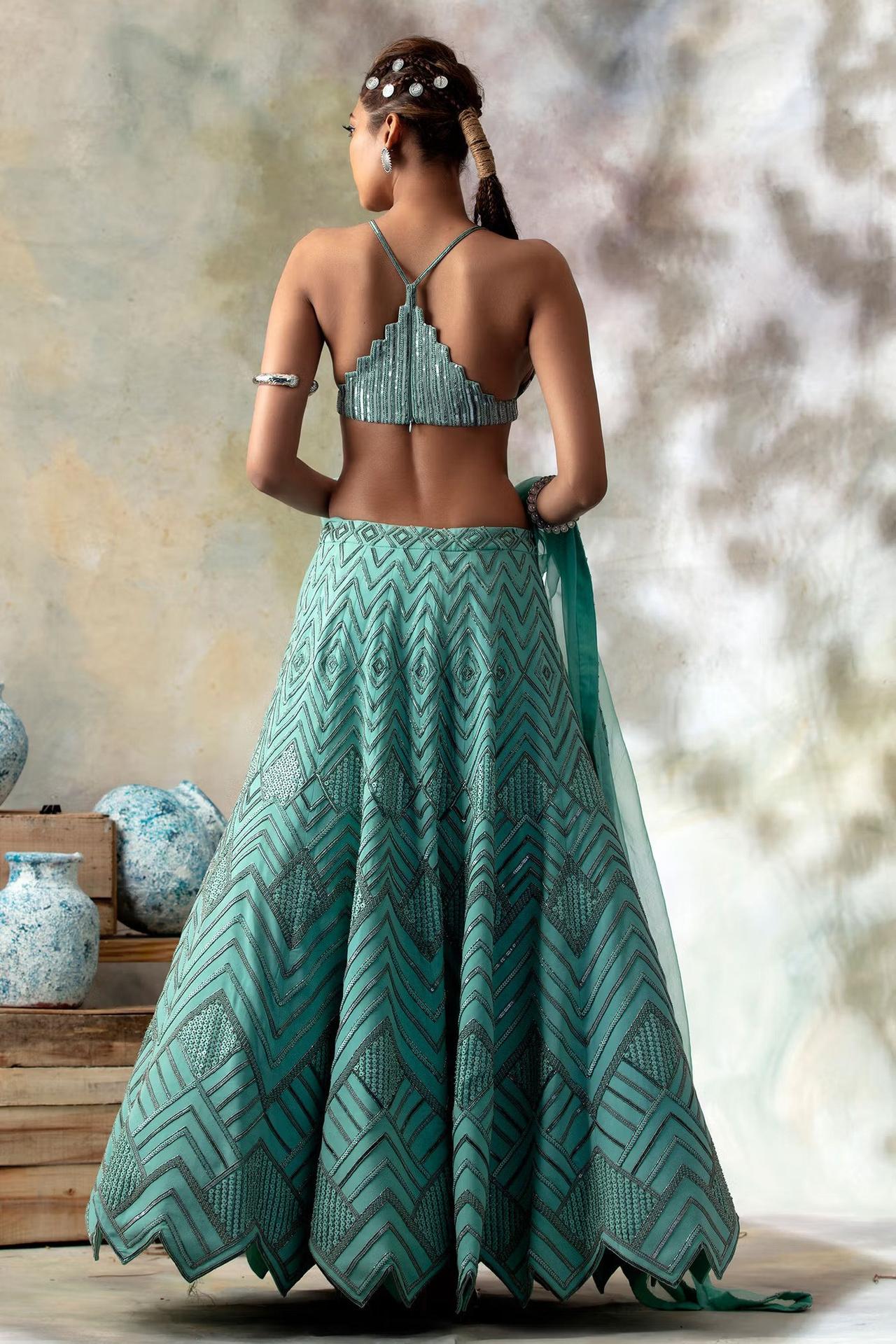 Readymade Sari Blouse Designer Stiched Lehenga Choli Crop Top Wedding Party  Wear | eBay