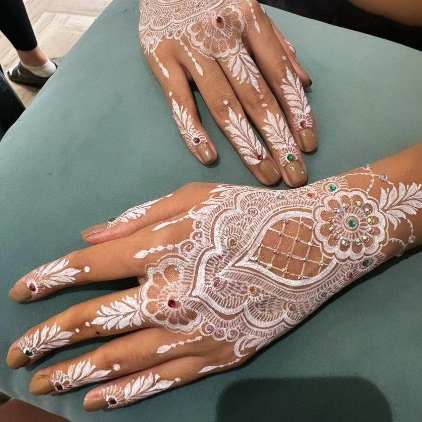 stylish back hand mehndi designs