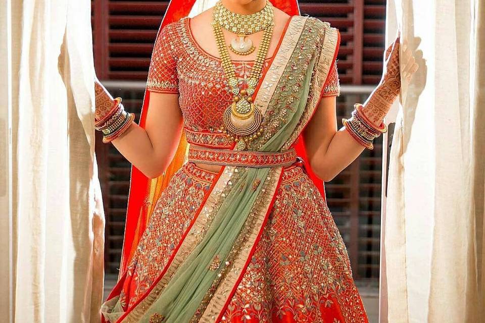 Traditional Lehenga Half Saree Design For Women • Anaya Designer Studio |  Sarees, Gowns And Lehenga Choli