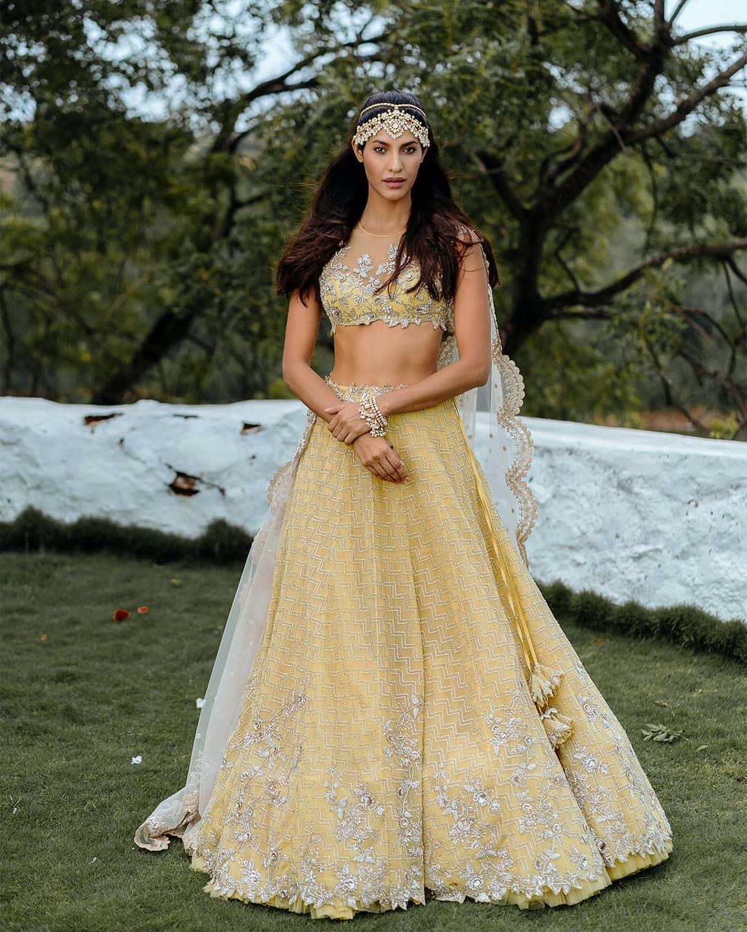 White Lehenga Choli With Designer Koti And Thread With Seque