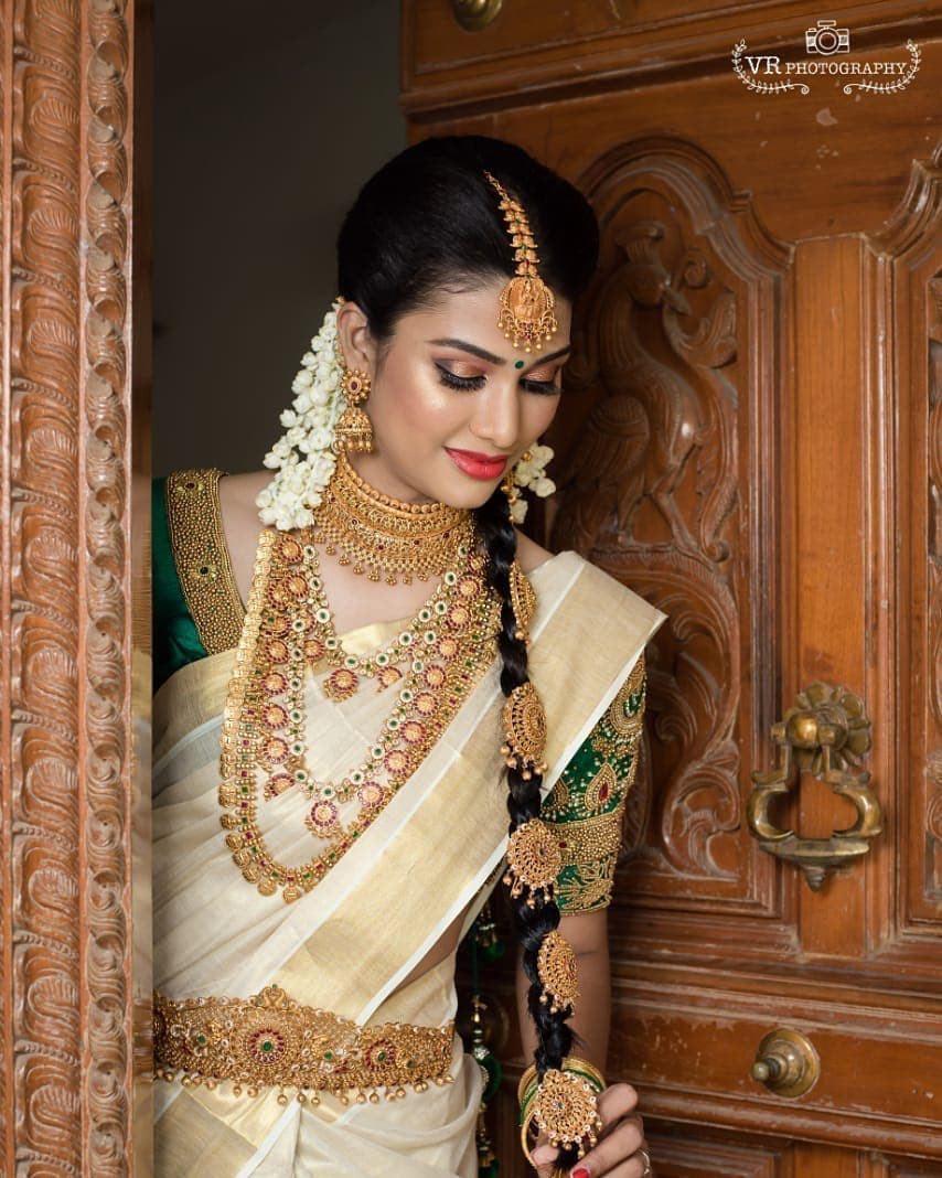 Cream wedding outlet saree