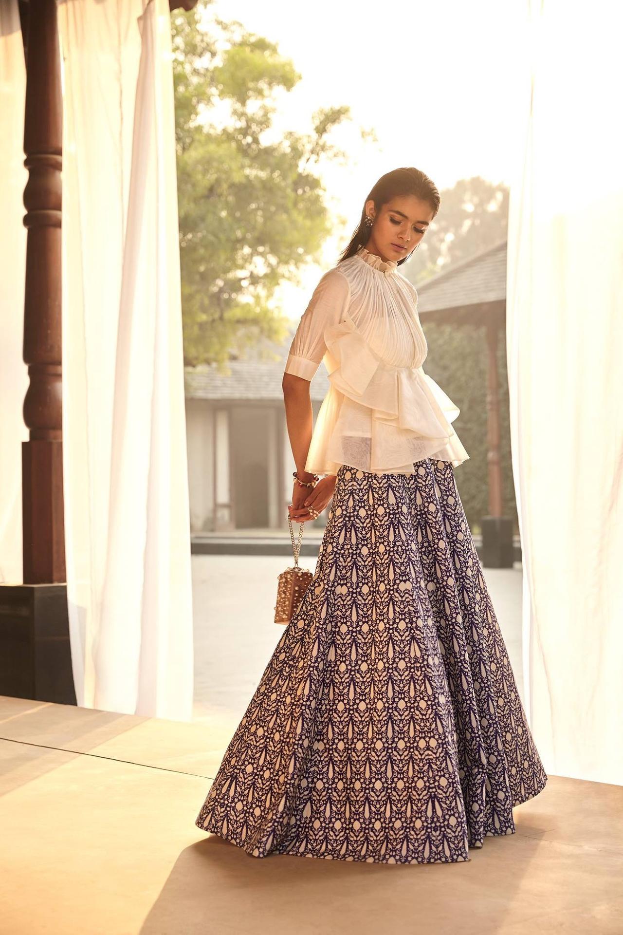 Shirt and shop long skirt combination