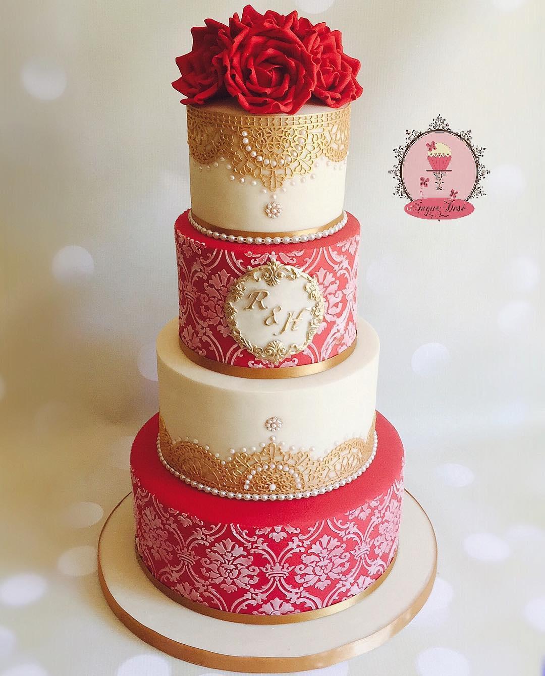 Indian wedding cake (dupatta) | Colorful birthday cake, Indian wedding cakes,  Anniversary cake designs