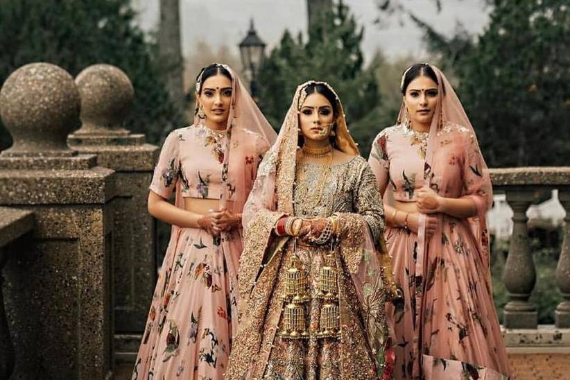 Gorgeous Brown Embroidered Bridal Lehenga Choli In Velvet Fabric