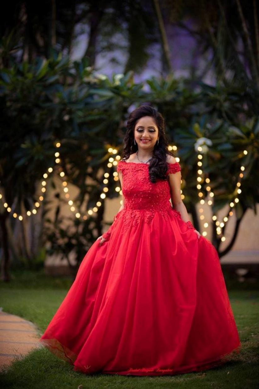 Red Reception Ball Gown from Bridal Brigade Bangalore | Wedding reception  dress, Gowns, Reception dress