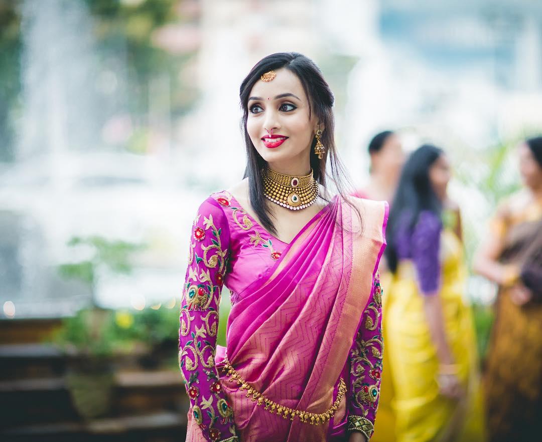The Most Gorgeous South Indian Lehenga Saree Designs We Spotted! | Lehenga  saree design, Half saree designs, Half saree lehenga