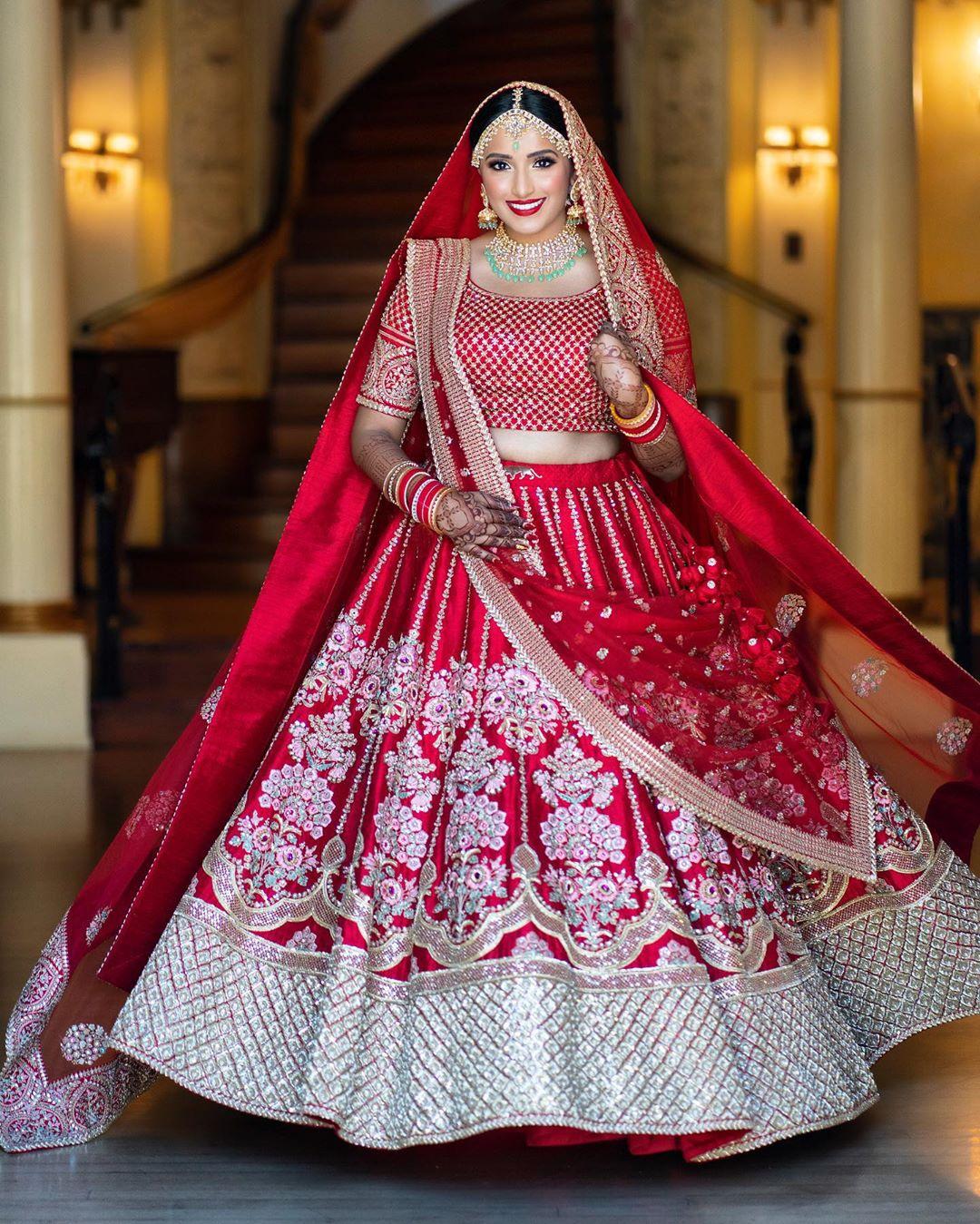 Red Pink And Golden Ladies Punjabi Dress Ideas For The Bride