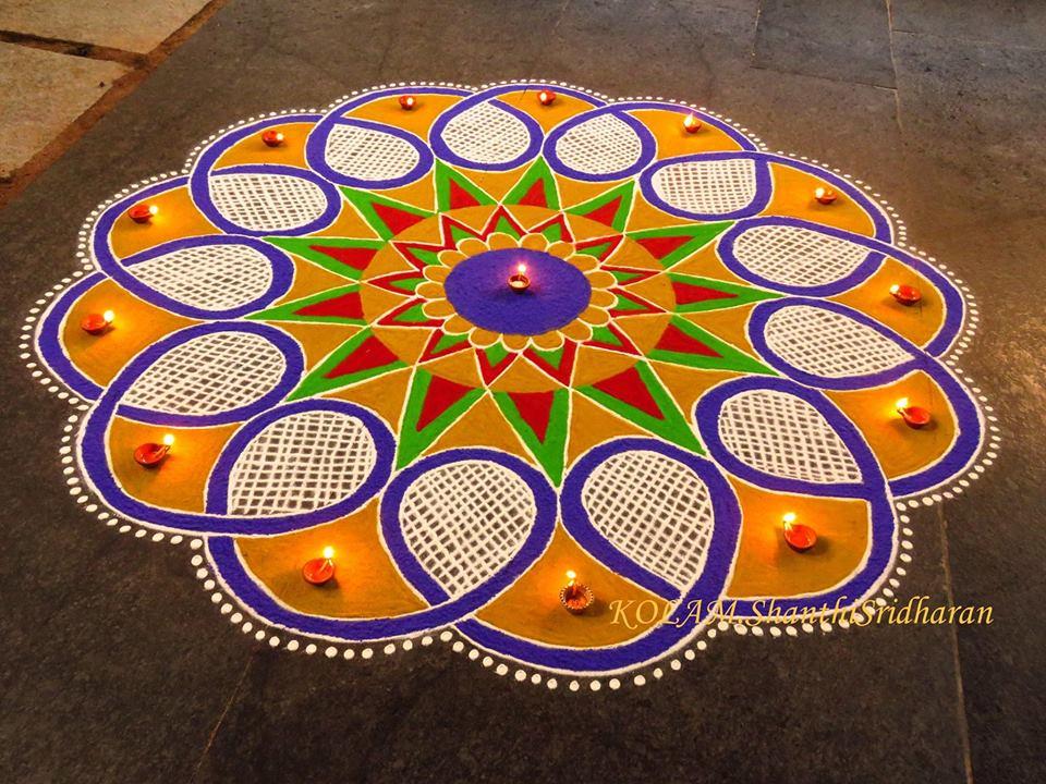 Simple Rangoli for Diwali with Mandala 