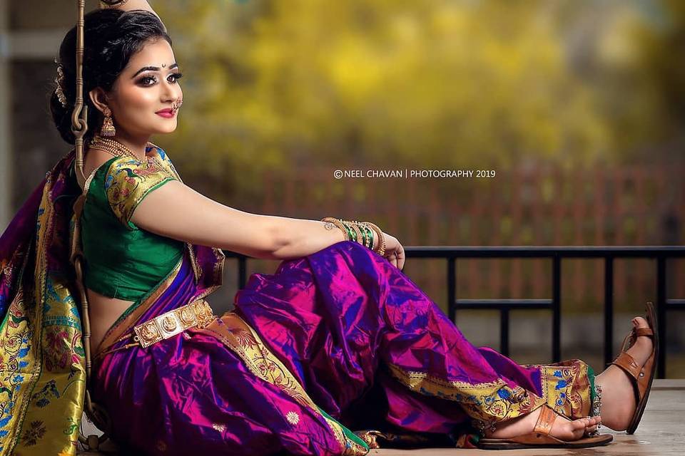 Sandal Colour Wedding Saree | injetprint.com