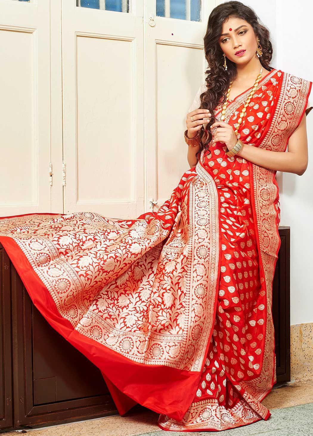 Order Pink Banarasi Sarees Online | Sumangal Banaras