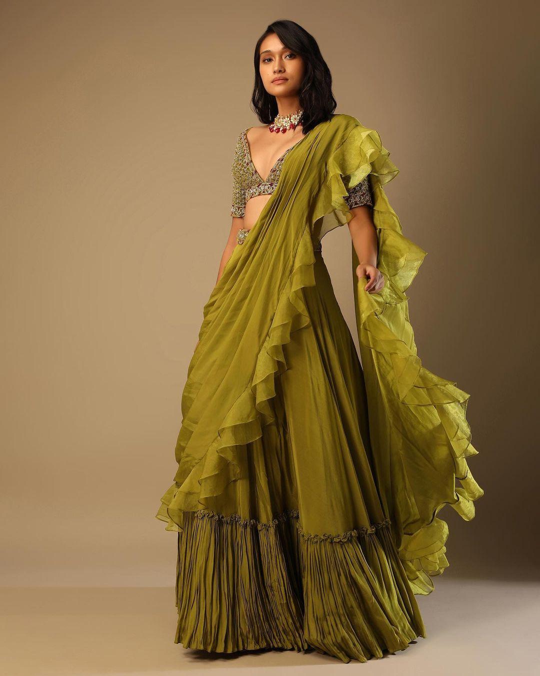 lehenga style saree | Indian Wedding Saree
