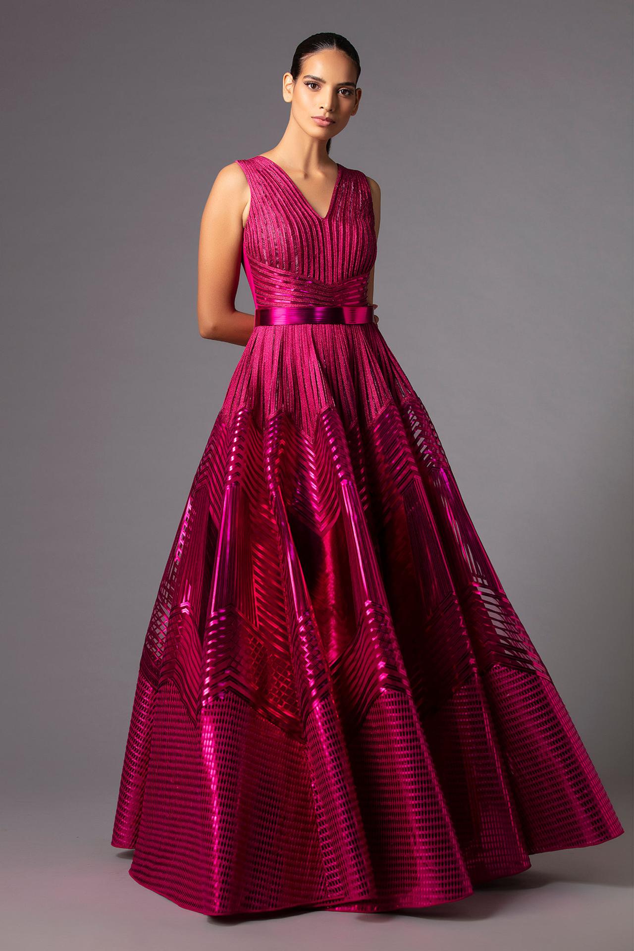 Buy Dark Pink Floral Print Kalidar Dress Online - Shop for W