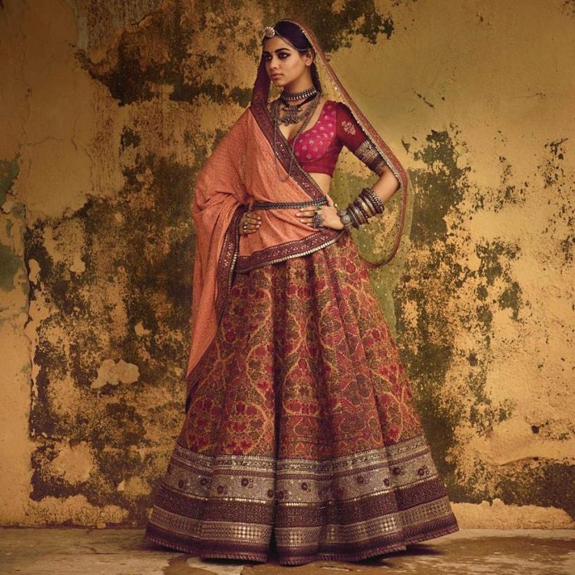 Buy Designer Sabyasachi Inspired Mulberry Silk Lehenga Choli for Women With  Embroidery Work, Wedding Wear Bridal Lengha Choli Bollywood Lehenga Online  in India - Etsy