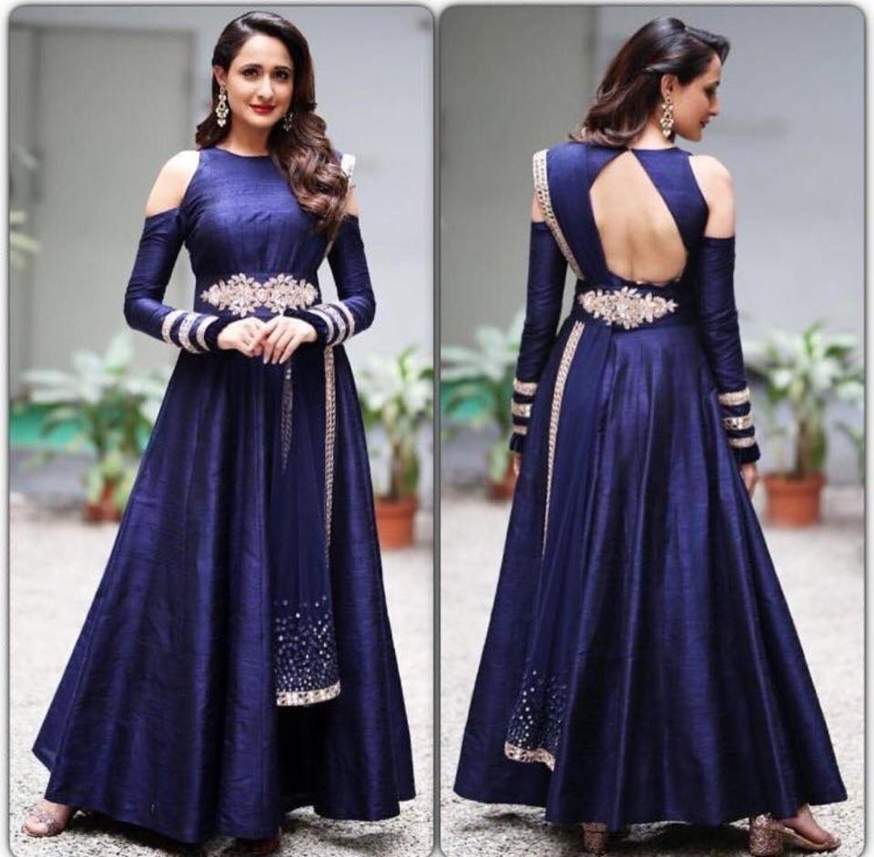 Cold shoulder hot sale anarkali dress