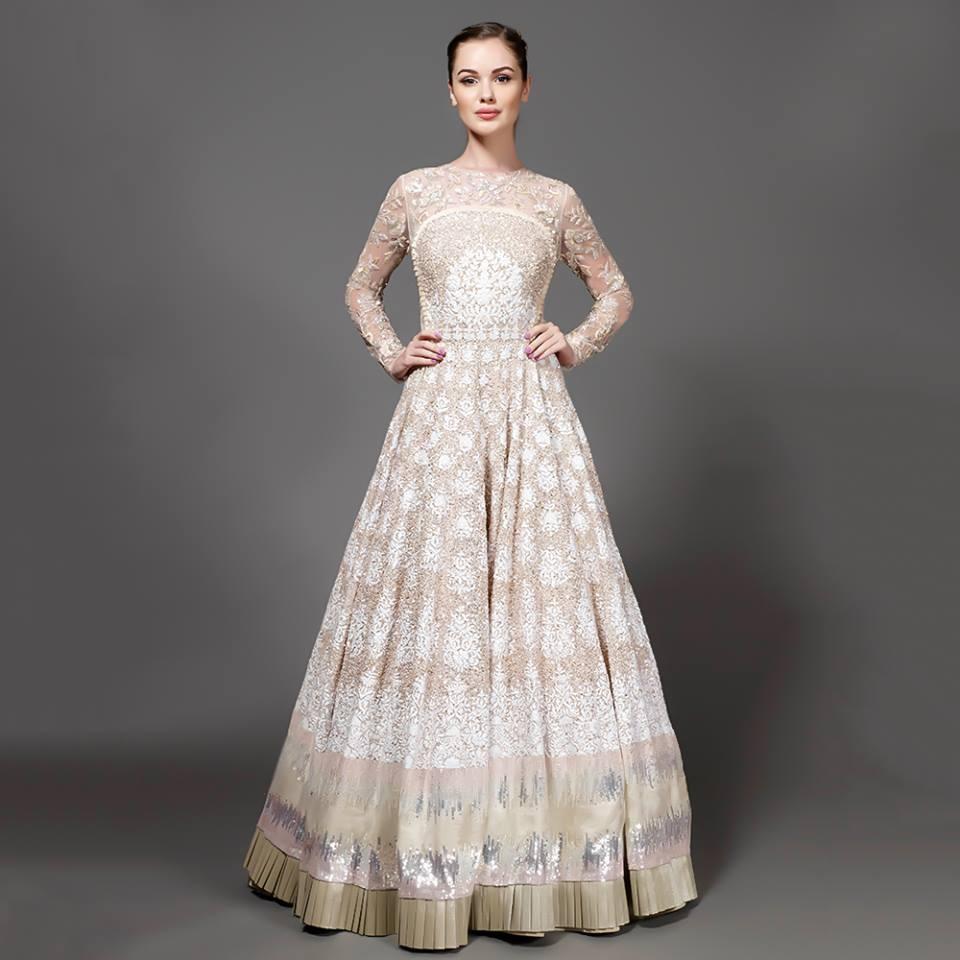 Buy White Anarkali with Sequin Work Set by Designer ASTHA NARANG Online at  Ogaan.com