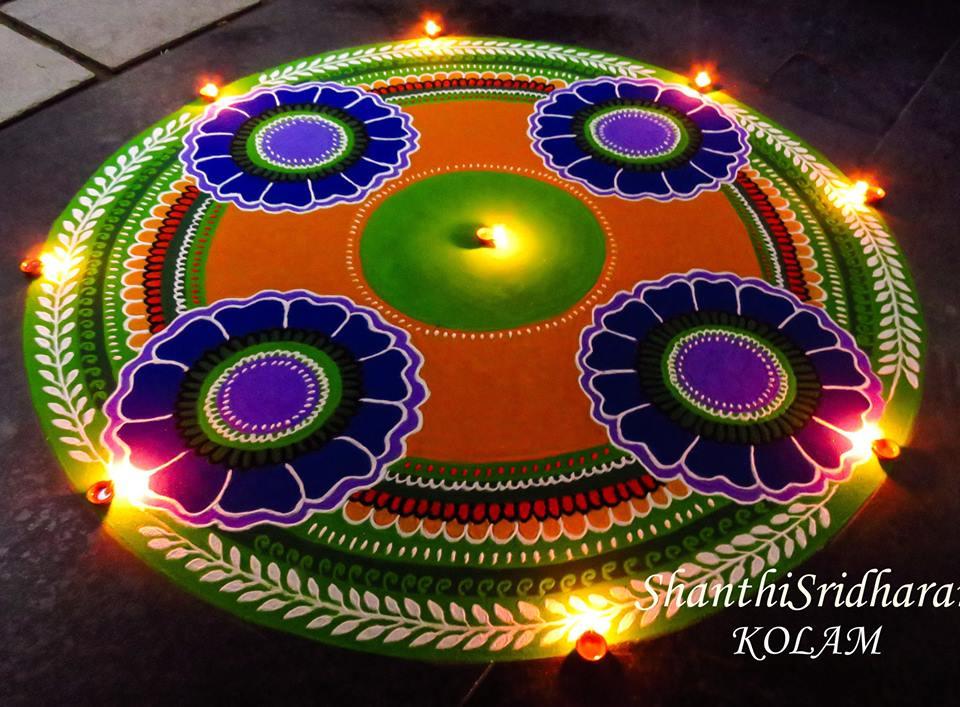 Simple Rangoli for Diwali with Mandala 