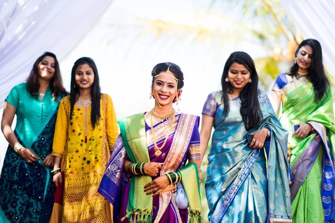 Traditional Beautiful Indian young girls in saree posing on white  background Stock Photo - Alamy